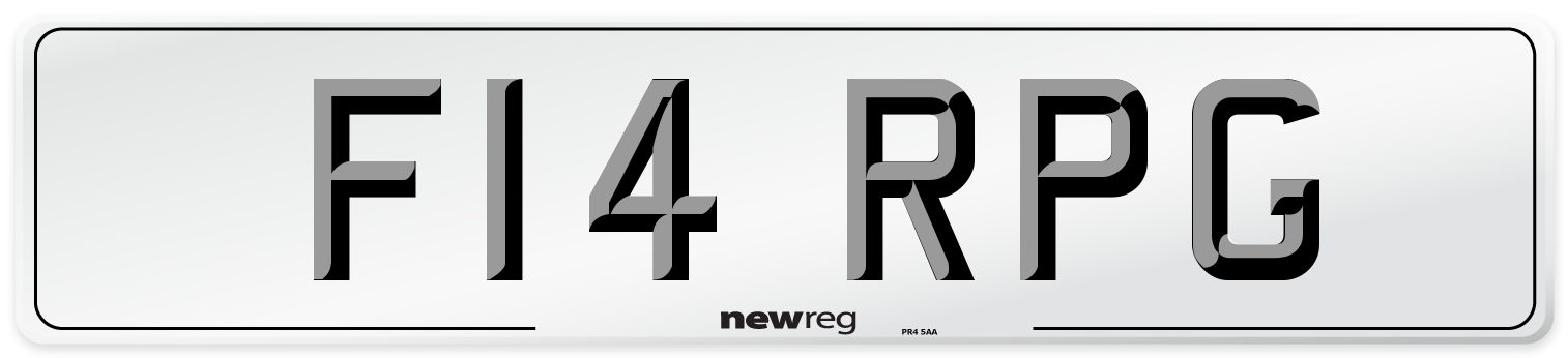 F14 RPG Number Plate from New Reg